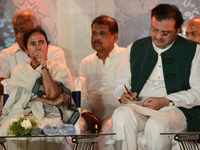 Indian Smt.Mamata Banerjee Chief Minister of West Bengal and Pakistani Janab Walid Iqbal during West Bengal Urdu Academy Present 