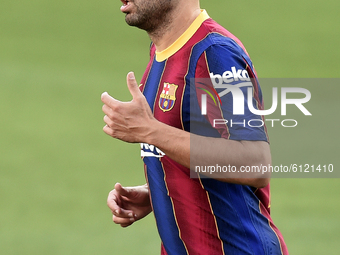 Jordi Alba during the match between FC Barcelona and Real Madrid CF, corresponding to the week 7 of the Liga Santander, played at the Camp N...