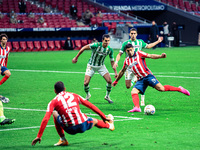 Luis Suarez scores a goal during La Liga match between Atletico de Madrid and Real Betis at Wanda Metropolitano on October 18, 2020 in Madri...