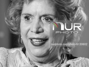 (EDITOR'S NOTE: Image was converted to black and white) The singer Maria Jimenez poses during the portrait session in Madrid, on October 27,...