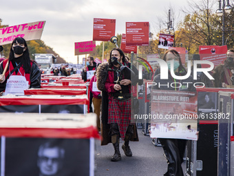 People and employees of the event industry attend a demonstration under the motto Alarmstufe Rot (Alarm level red) to protest against measur...