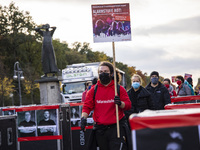 People and employees of the event industry attend a demonstration under the motto Alarmstufe Rot (Alarm level red) to protest against measur...