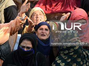 Kashmiri muslim women pray as the head cleric (unseen) displays the holy relic on the occasion of celebration of Mawlid-un-Nabi or Prophet M...