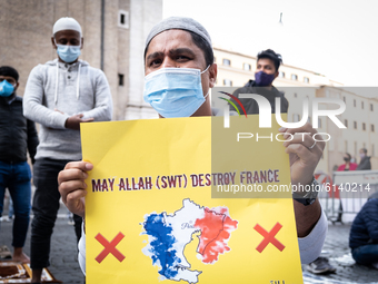Muslim faithfuls attend prayer organised by the Muslim community in the city centre near the French Embassy to protest against the cartoons...