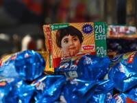 Parle (Parle-G) buscuits are seen at a shop in Jammu City, Jammu and Kashmir, India on 01 November 2020 amid Covid-19 Coronavirus Pandemic....