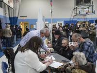 About 1000 people registered to vote at the Bishop Leo E. ONeil Youth Center polling place in Manchester, New Hampshire, a number much highe...