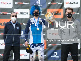 Kutsar Karel in new European Champion 2020 in podium ceremony during the EMXOpen European Championship 2020 Race of Grand Prix of Garda Tren...