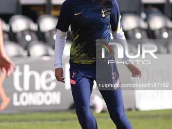 Alex Morgan (Tottenham Hotspur) controls the ball during the 2020/21 FA Womens Super League between Tottenham Hotspur and Reading FC at The...