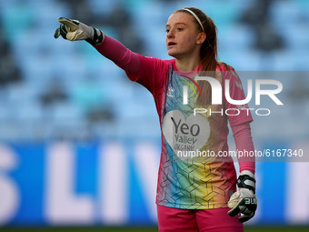 Bristol keeper Sophie Baggaley   during the Barclays FA Women's Super League match between Manchester City and Bristol City at the Academy S...