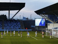 A view of the score board   during the Barclays FA Women's Super League match between Manchester City and Bristol City at the Academy Stadiu...