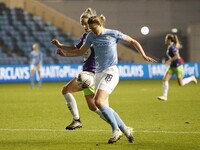  Manchester Citys Ellen White controls the ball before scoring the 8th goal  during the Barclays FA Women's Super League match between Manch...