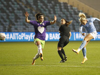  Citys Alex Greenwood hits the crossbar with a shot  during the Barclays FA Women's Super League match between Manchester City and Bristol C...