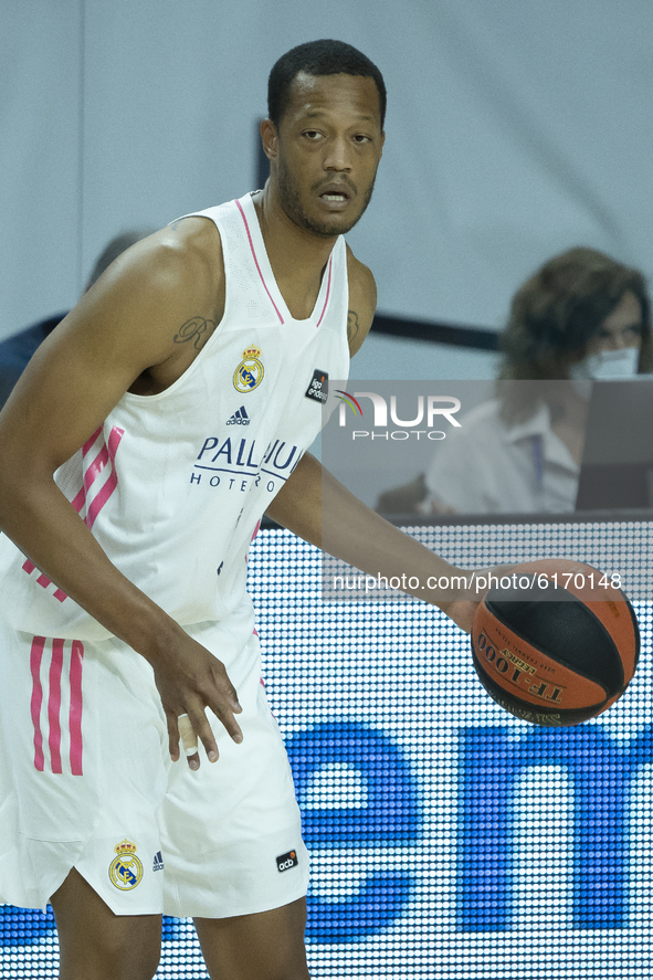 Anthony Randolph  of Real Madrid during the ACB Endesa League basketball game that pitted Real Madrid against Urbas Fuenlabrada at the WiZin...