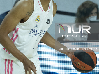 Anthony Randolph  of Real Madrid during the ACB Endesa League basketball game that pitted Real Madrid against Urbas Fuenlabrada at the WiZin...