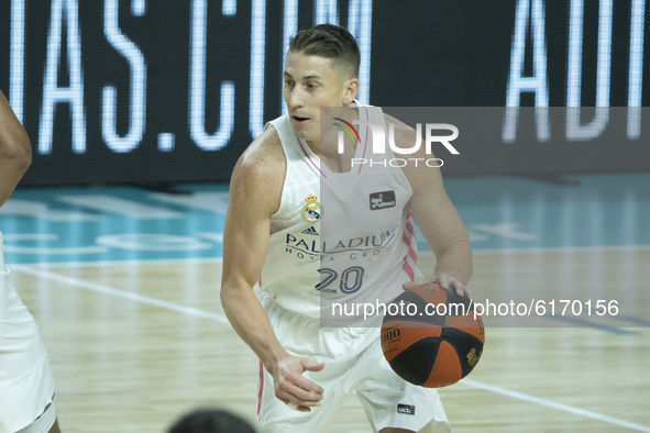 Jaycee Carroll  of Real Madrid during the ACB Endesa League basketball game that pitted Real Madrid against Urbas Fuenlabrada at the WiZink...