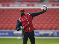 
Brice Samba of Nottingham Forest warms up ahead of kick-off during the Sky Bet Championship match between Nottingham Forest and Wycombe Wan...