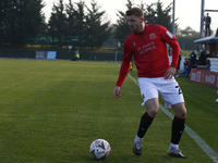  Ryan Cooney of Morecambe FC (on loan from Burnley) during FA Cup First Round between Maldon and Tiptree and Morecambe FC at  Maldon Stadium...