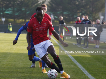  Jordan Slew of Morecambe FC during FA Cup First Round between Maldon and Tiptree and Morecambe FC at  Maldon Stadium , Maldon, UK on 08th...