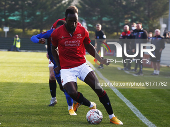  Jordan Slew of Morecambe FC during FA Cup First Round between Maldon and Tiptree and Morecambe FC at  Maldon Stadium , Maldon, UK on 08th...