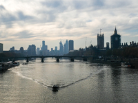 General view of the north bank of the river Thames during the second national lockdown, due to the second wave of Covid-19, in London on Nov...
