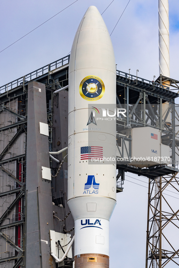 Nov 13, 2020 - A ULA AtlasV rocket stands ready at Cape Canaveral Air Force Station's Launch Pad 41 before its NROL-101 Mission later today....