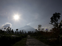 Local farmers carry out their activities in Tlogolele village, located on the slops of mount Merapi volcano, West Java, on November 14, 2020...