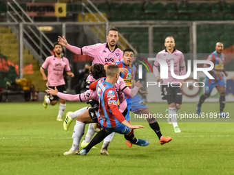 Andrea Saraniti and Machado during the Serie C match between Palermo FC and Catania, at the stadium Renzo Barbera of Palermo. Italy, Sicily,...