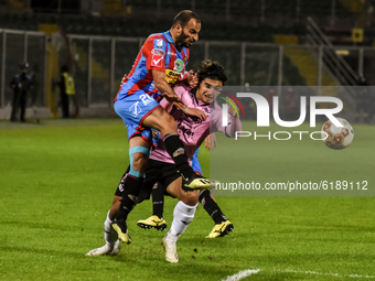 Nicola Rauti and Giovanni Pinto during the Serie C match between Palermo FC and Catania, at the stadium Renzo Barbera of Palermo. Italy, Sic...