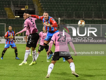 Andrea Saraniti during the Serie C match between Palermo FC and Catania, at the stadium Renzo Barbera of Palermo. Italy, Sicily, Palermo, 09...