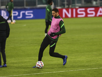 A player of Ferencvaros TC during the training on the eve of the UEFA Champions League football match (Group G) between Juventus FC and Fere...