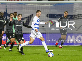 QPRs Dom Ball passes during the Sky Bet Championship match between Queens Park Rangers and Rotherham United at Loftus Road Stadium, London o...