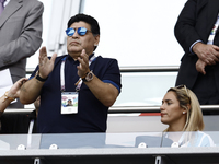 Diego Maradona during the 2018 FIFA World Cup Russia Round of 16 match between France and Argentina at Kazan Arena on June 30, 2018 in Kazan...