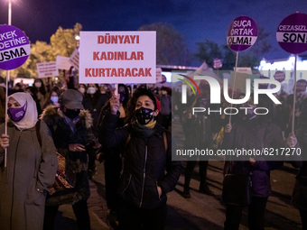 Women and the LGBTQI community organized a protest in Istanbul, Turkey on November 25, 2020 for the International Day for the Elimination of...