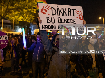 Women and the LGBTQI community organized a protest in Istanbul, Turkey on November 25, 2020 for the International Day for the Elimination of...
