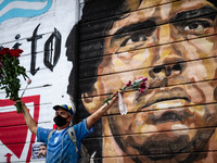 Hundreds of people gathered in the vicinity of the Argentinos Juniors Soccer Stadium in the Buenos Aires neighborhood of La Paternal in Buen...