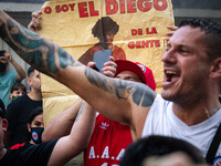Hundreds of people gathered in the vicinity of the Argentinos Juniors Soccer Stadium in the Buenos Aires neighborhood of La Paternal in Buen...