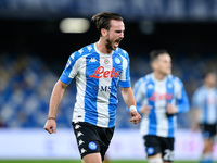 Fabian Ruiz of SSC Napoli celebrates after scoring first goal during the Serie A match between SSC Napoli and AS Roma at Stadio San Paolo, N...
