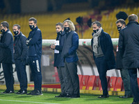 Pavel Nedved of Juventus FC looks on with Federico Cherubini and Fabio Paratici during the Serie A match between Benevento Calcio and Juvent...