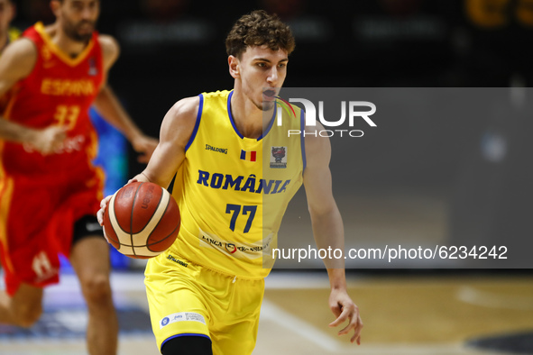 77 Mihai Marius Maciuca of Romania during the FIBA EuroBasket 2022 Qualifiers match of group A between Spain and Romania at Pabellon Municip...