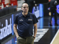Coach Tudor Costescu of Romania during the FIBA EuroBasket 2022 Qualifiers match of group A between Spain and Romania at Pabellon Municipal...