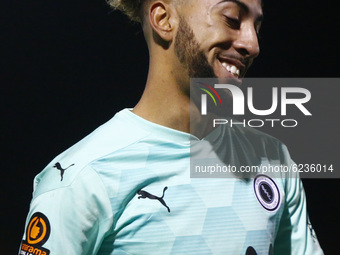 Sorba Thomas of Boreham Wood after  FA Cup Second Round between Canvey Island and Boredom Wood at Park Lane Stadium , Canvey, UK on 30th Nov...
