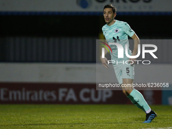 Tom Champion of Boreham Wood  during  FA Cup Second Round between Canvey Island and Boredom Wood at Park Lane Stadium , Canvey, UK on 30th N...