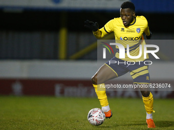 Evans Kouassi of Canvey Island during  FA Cup Second Round between Canvey Island and Boredom Wood at Park Lane Stadium , Canvey, UK on 30th...