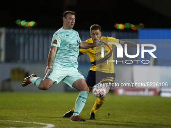 TMatt Rhead of Boreham Wood  during  FA Cup Second Round between Canvey Island and Boredom Wood at Park Lane Stadium , Canvey, UK on 30th No...