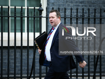 Parliamentary Secretary to the Treasury (Chief Whip) Mark Spencer, Conservative Party MP for Sherwood, arrives on Downing Street ahead of th...