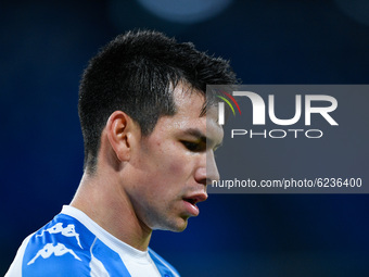 Hirving Lozano of SSC Napoli during the Serie A match between SSC Napoli and AS Roma at Stadio San Paolo, Naples, Italy on 29 November 2020....