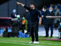 Gennaro Gattuso manager of SSC Napoli gestures during the Serie A match between SSC Napoli and AS Roma at Stadio San Paolo, Naples, Italy on...