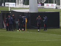Juventus players during the training on the eve of the UEFA Champions League football match (Group G) between Juventus FC and FK Dynamo Kyiv...