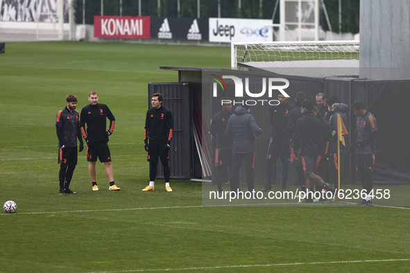 Juventus players during the training on the eve of the UEFA Champions League football match (Group G) between Juventus FC and FK Dynamo Kyiv...