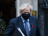 British Prime Minister Boris Johnson leaves 10 Downing Street for the House of Commons to open a debate on the new tiered Coronavirus restri...